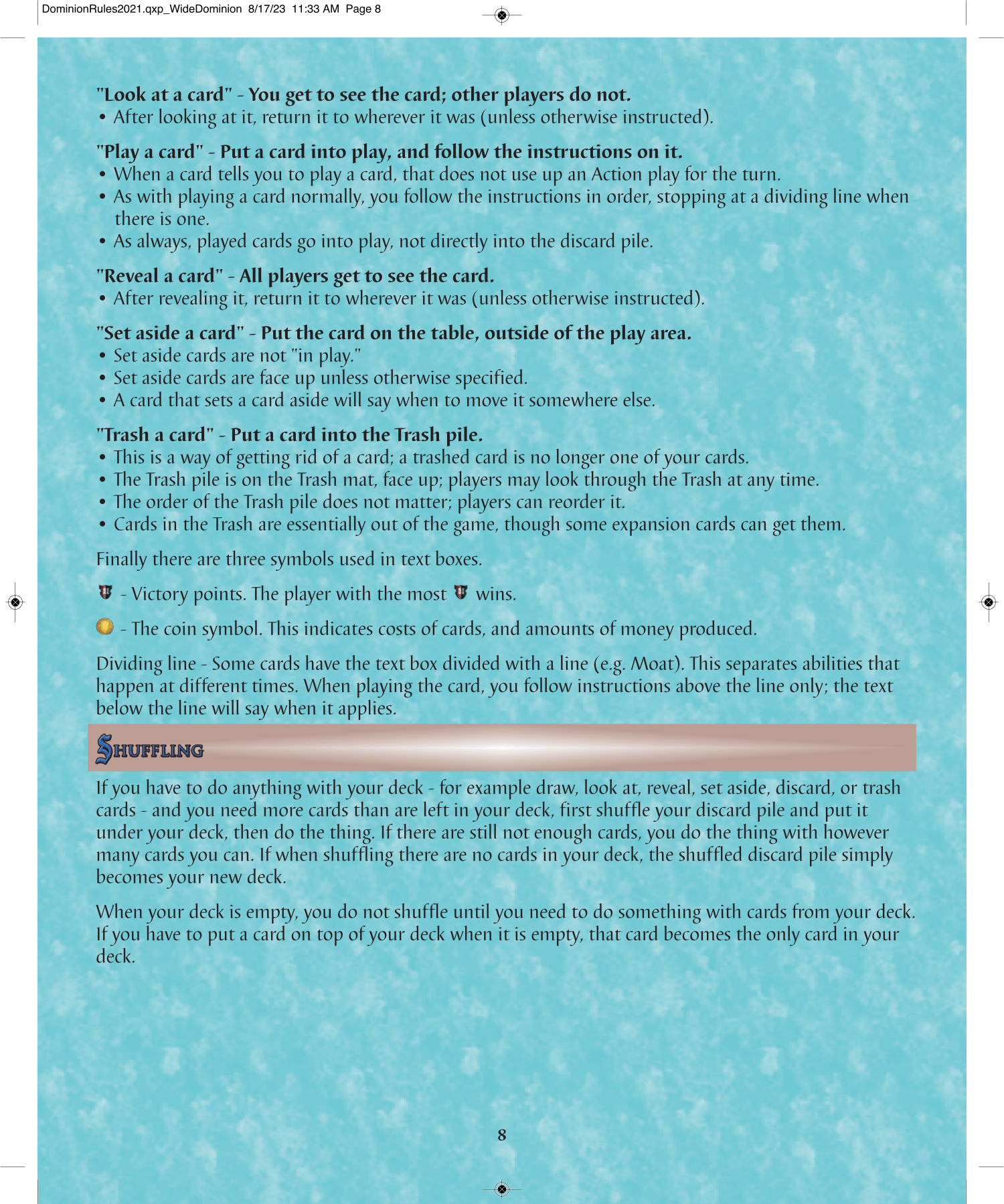 Rulebook page 8