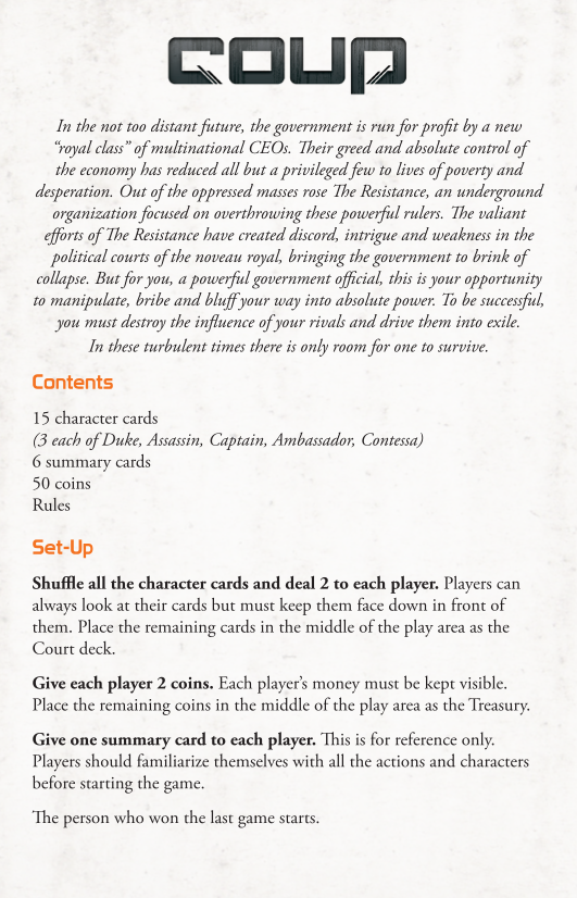 Rulebook page 1