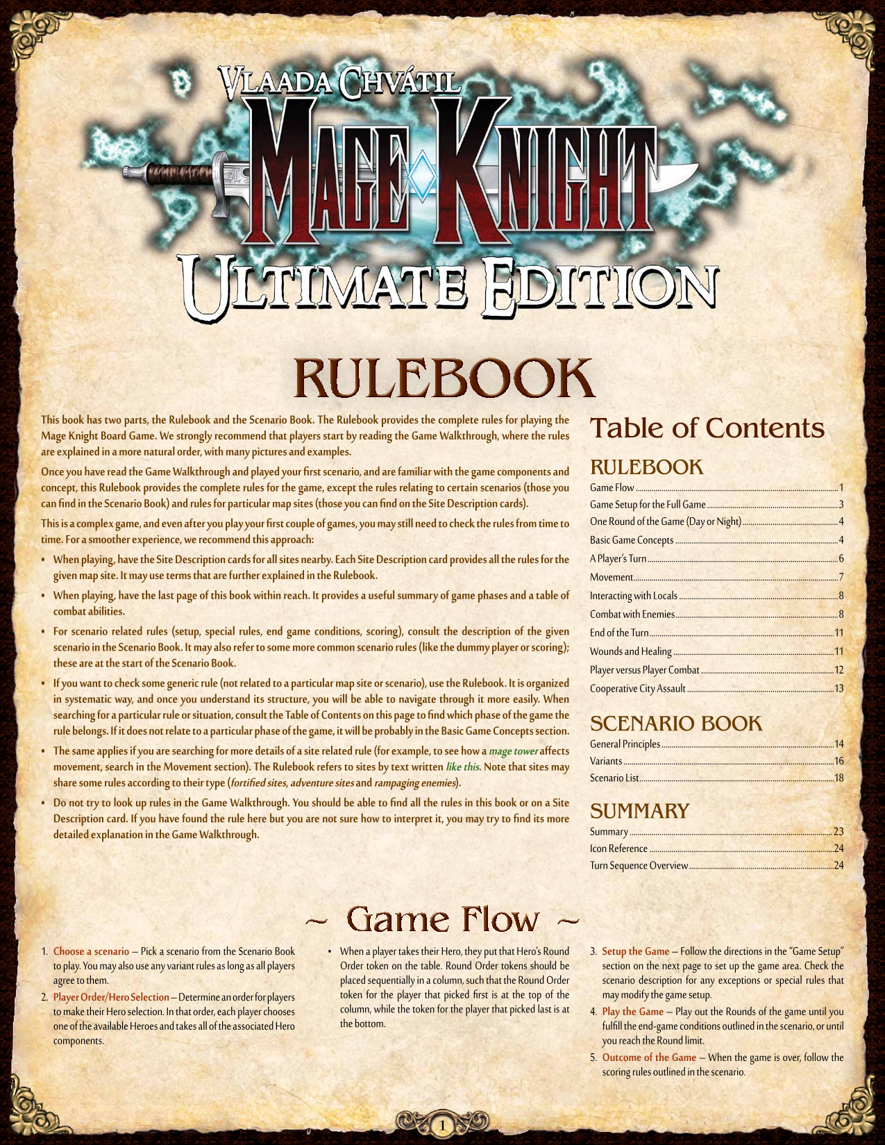 Rulebook page 1