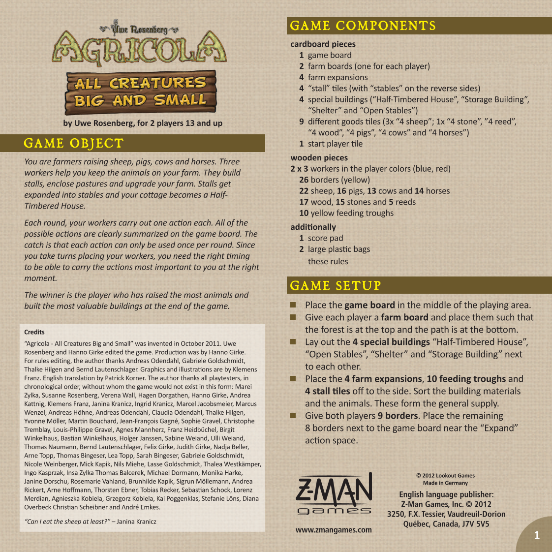 Rulebook page 1